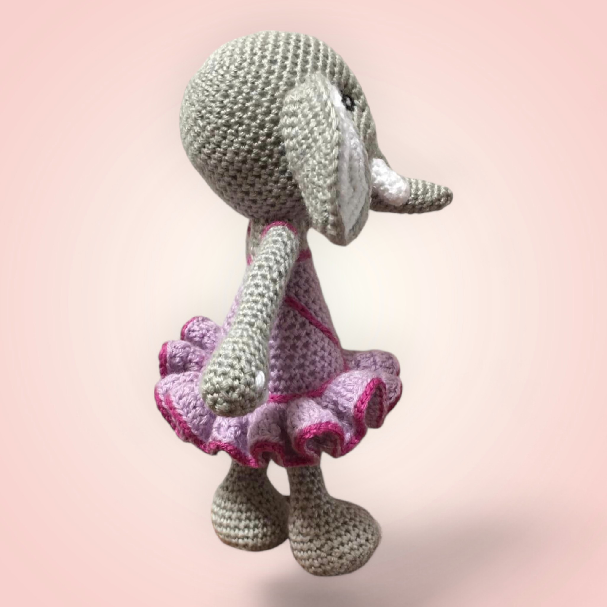 Éléphant Jupe Violette Breton – 25 cm | MamyLaine Shop – Image 2