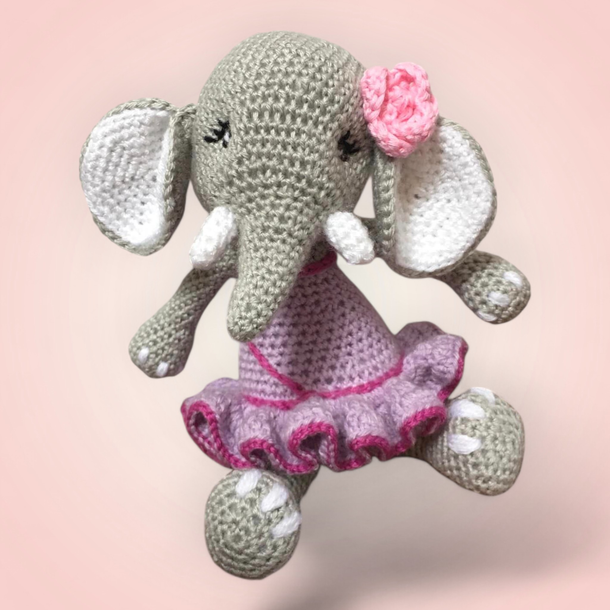 Éléphant Jupe Violette Breton – 25 cm | MamyLaine Shop – Image 3