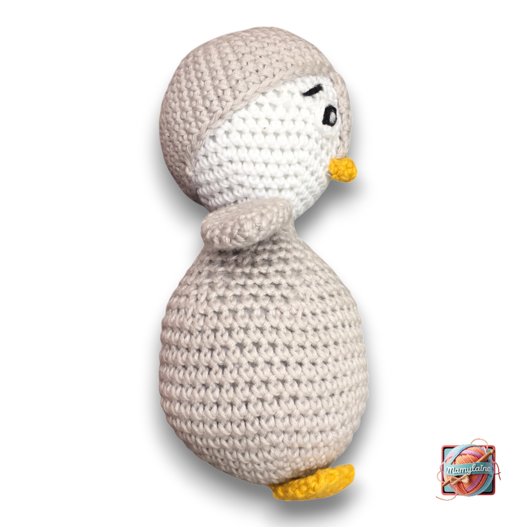 Câlinou le Bébé Pingouin : Peluche Artisanale Faite Main | MamyLaine 3 Câlinou le Bébé Pingouin-2