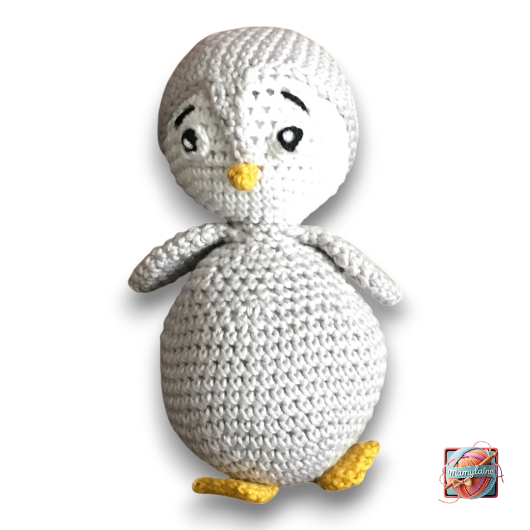 Câlinou le Bébé Pingouin : Peluche Artisanale Faite Main | MamyLaine 2 Câlinou le Bébé Pingouin-4