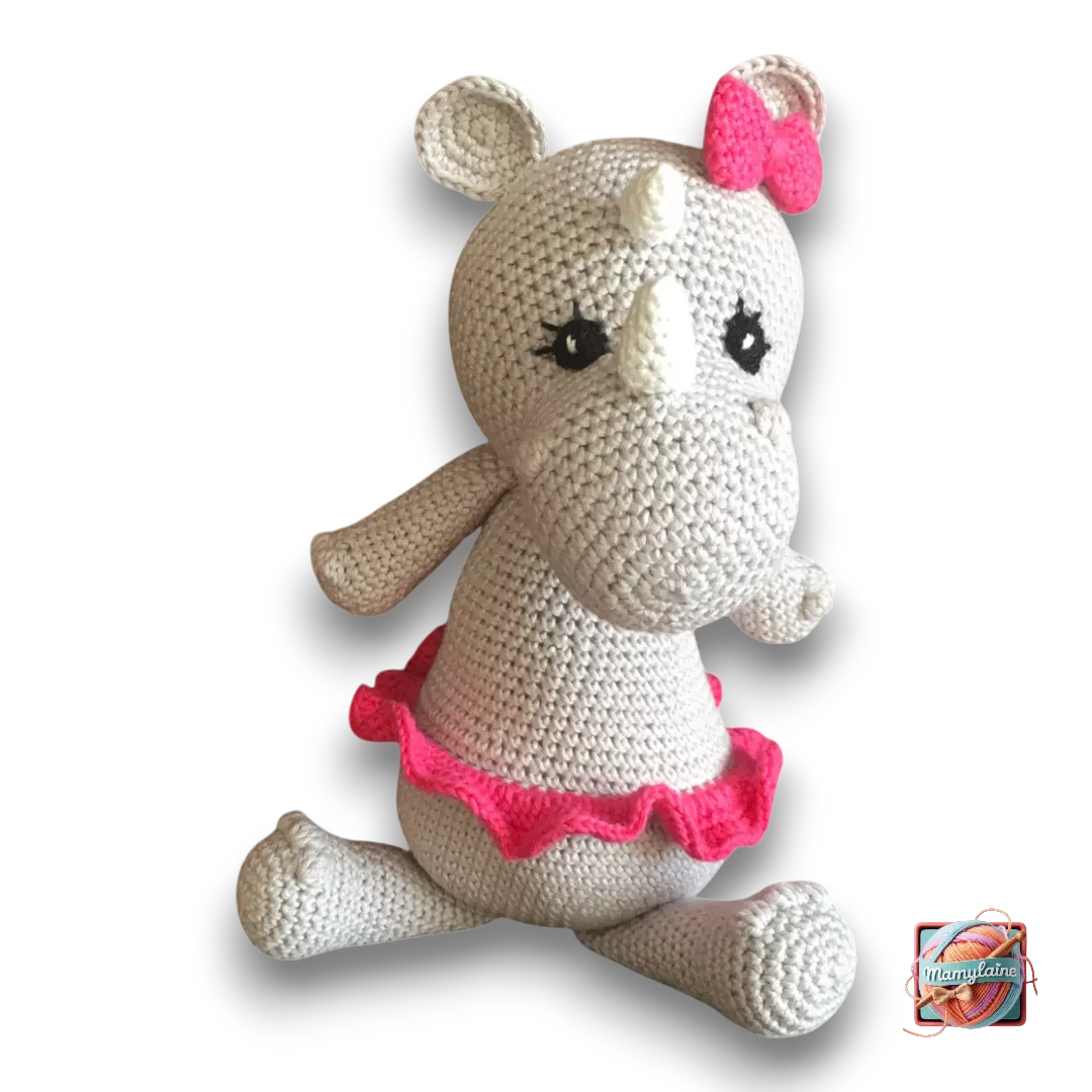 Hollie le Rhinocéros - Doudou Fait Main-3