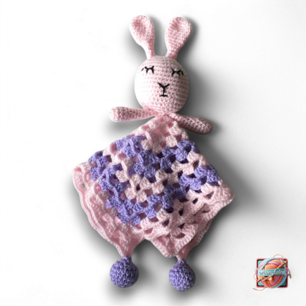 Doudou Lapin Rose et Parme - Câlins Tout Doux(2)