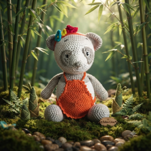 Maman Panda Pâtissière - Peluche Artisanale Bretonne