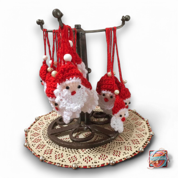 Père Noël Suspension - Décoration Sapin Crocheté