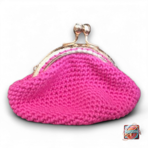 Porte-Monnaie Crochet Rose - Fermoir Vintage