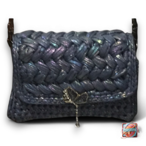 Sac à Main Crochet Noir Iridescent - Bijou Papillon