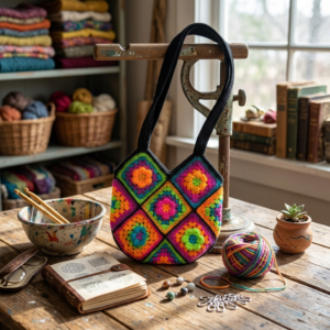Sac en granny crocheté fait main - MamyLaine